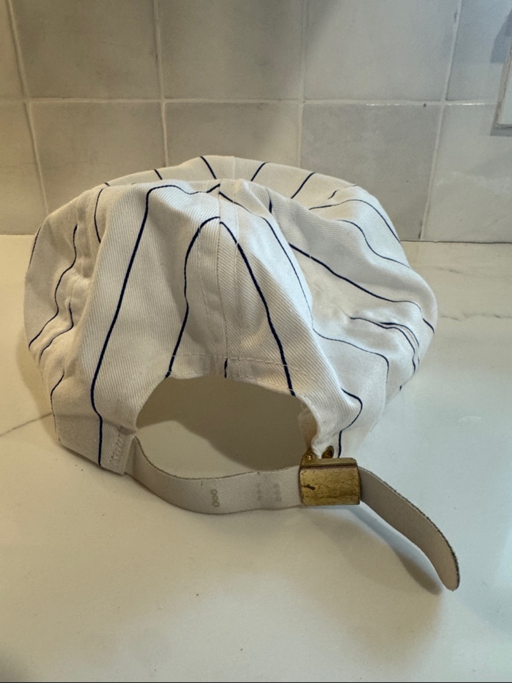 U.S. Mail White Pinstripe Postal Baseball Cap - Picture 2 of 3